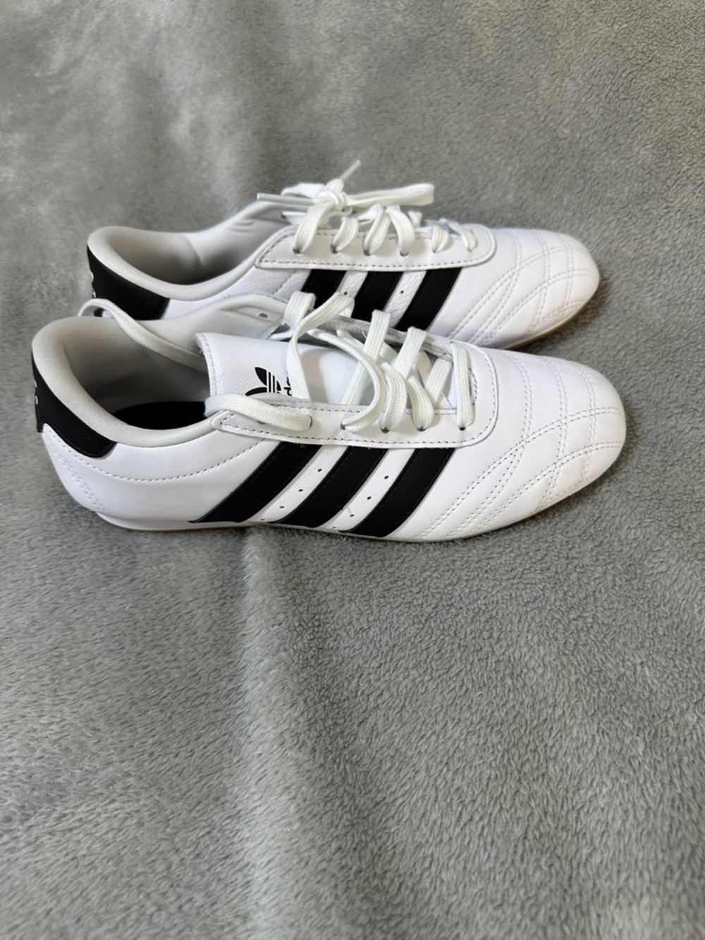adidas White and Black Low-Top Leather Sneakers